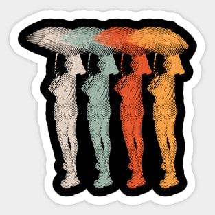 Girl With Umbrella Sticker